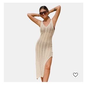 Target / Cupshe Shoulder Straps Crochet Swim Cover Up Dress